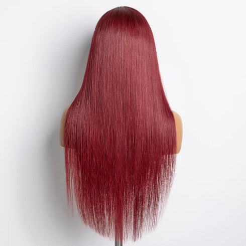 Maganda Rain 24 Zoll Burgunderrot Glatt 13x4 Lace Front Perücke
